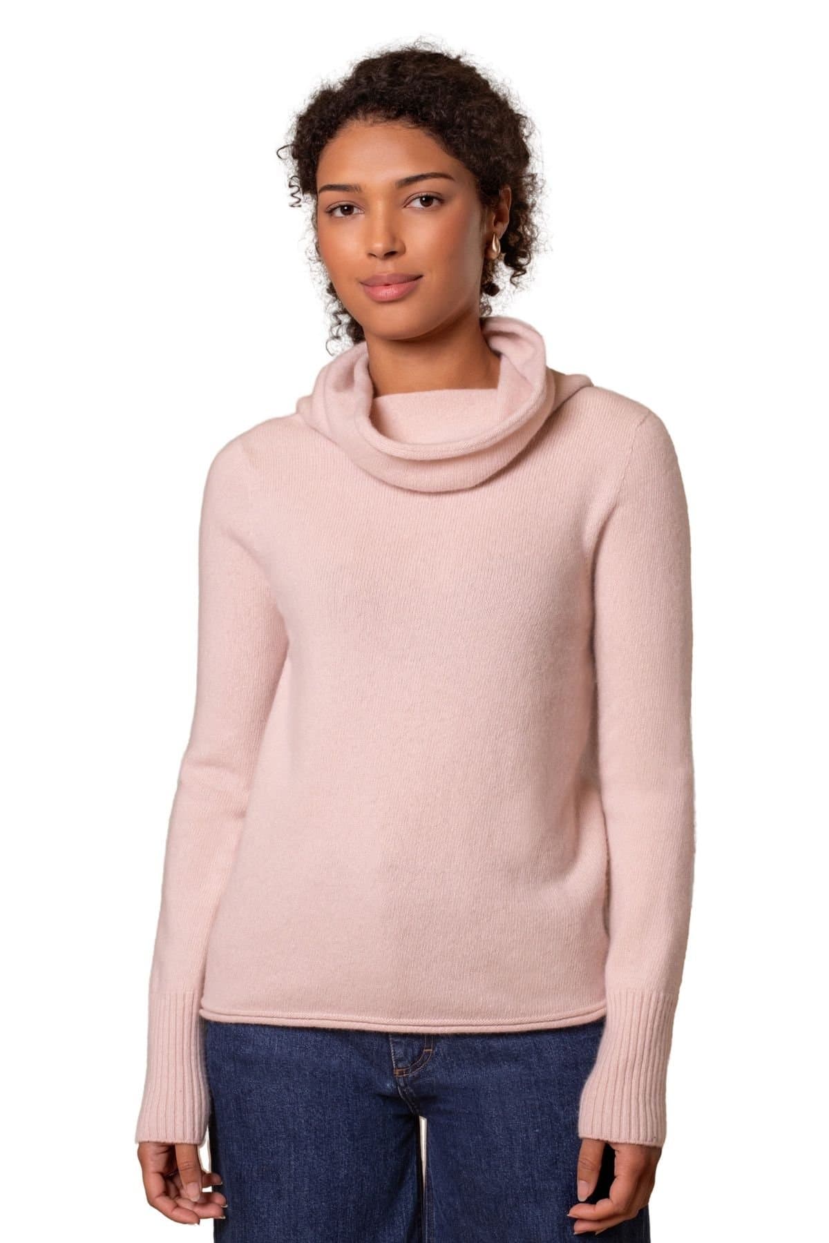 Celtic & Co Celtic & Co Pale Pink Supersoft Slouchy Cowl Neck Sweater