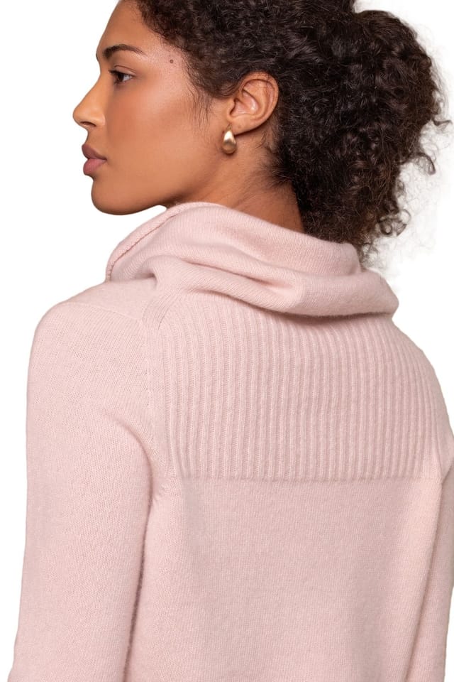 Celtic & Co Celtic & Co Women's British Supersoft Slouchy Cowl Neck in Pale Pink - 3