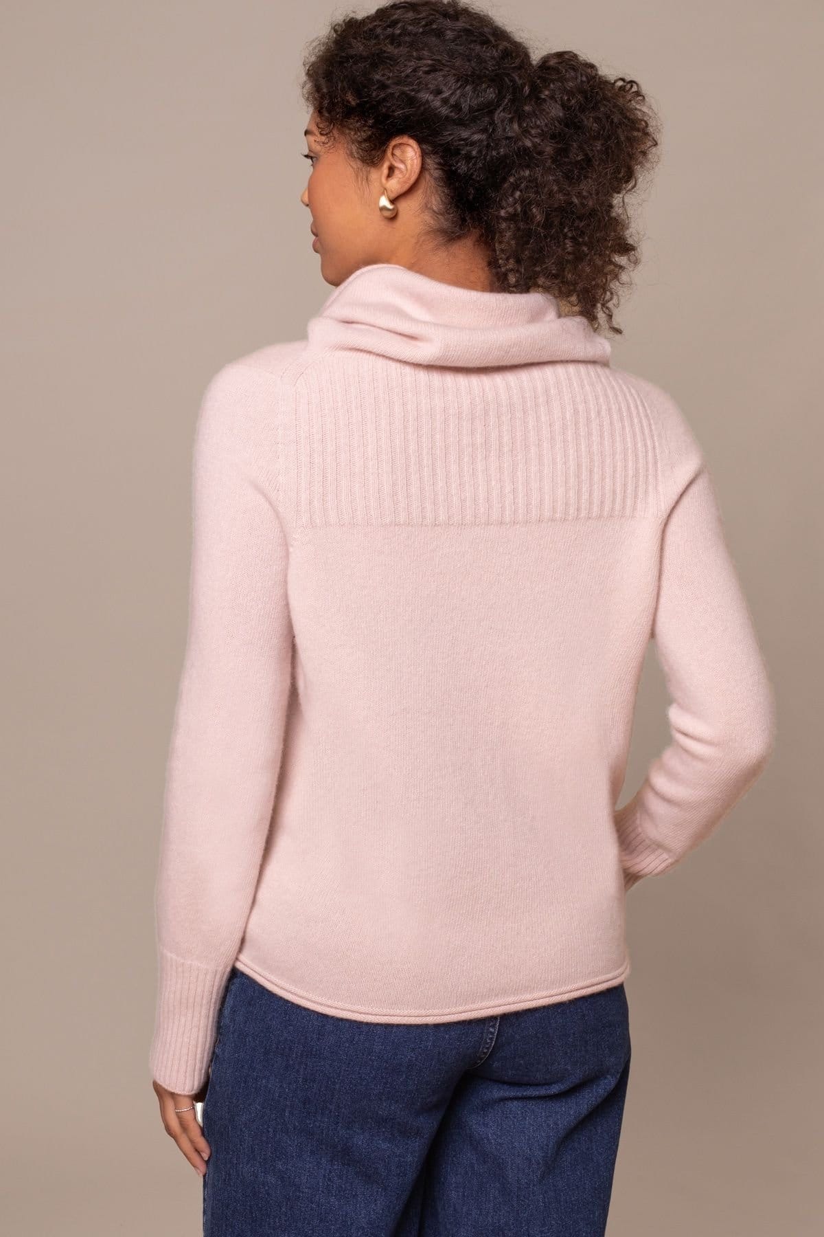 Celtic & Co Celtic & Co Women's British Supersoft Slouchy Cowl Neck in Pale Pink - 4