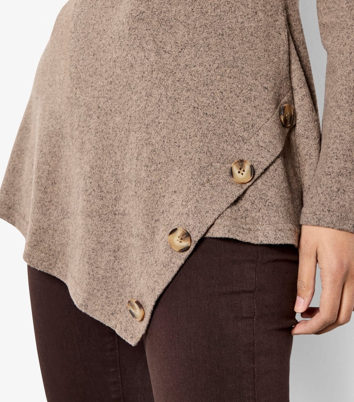 Apricot Women's Stone Cowl Neck Asymmetric Hem Top Apricot New Look - 4