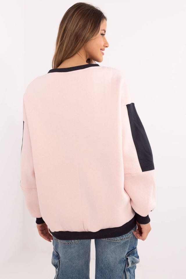 Love Lace Love Lace Women's Embroidered Patch Insulated Casual Sweatshirt in Pink - 3