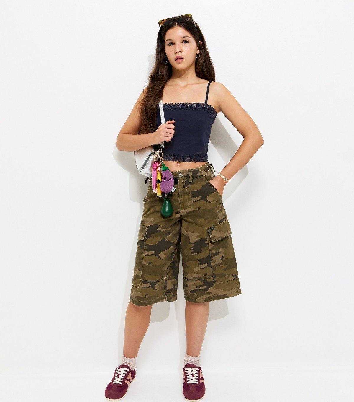 New Look Girls' Navy Lace Trimmed Cami Top New Look - 2