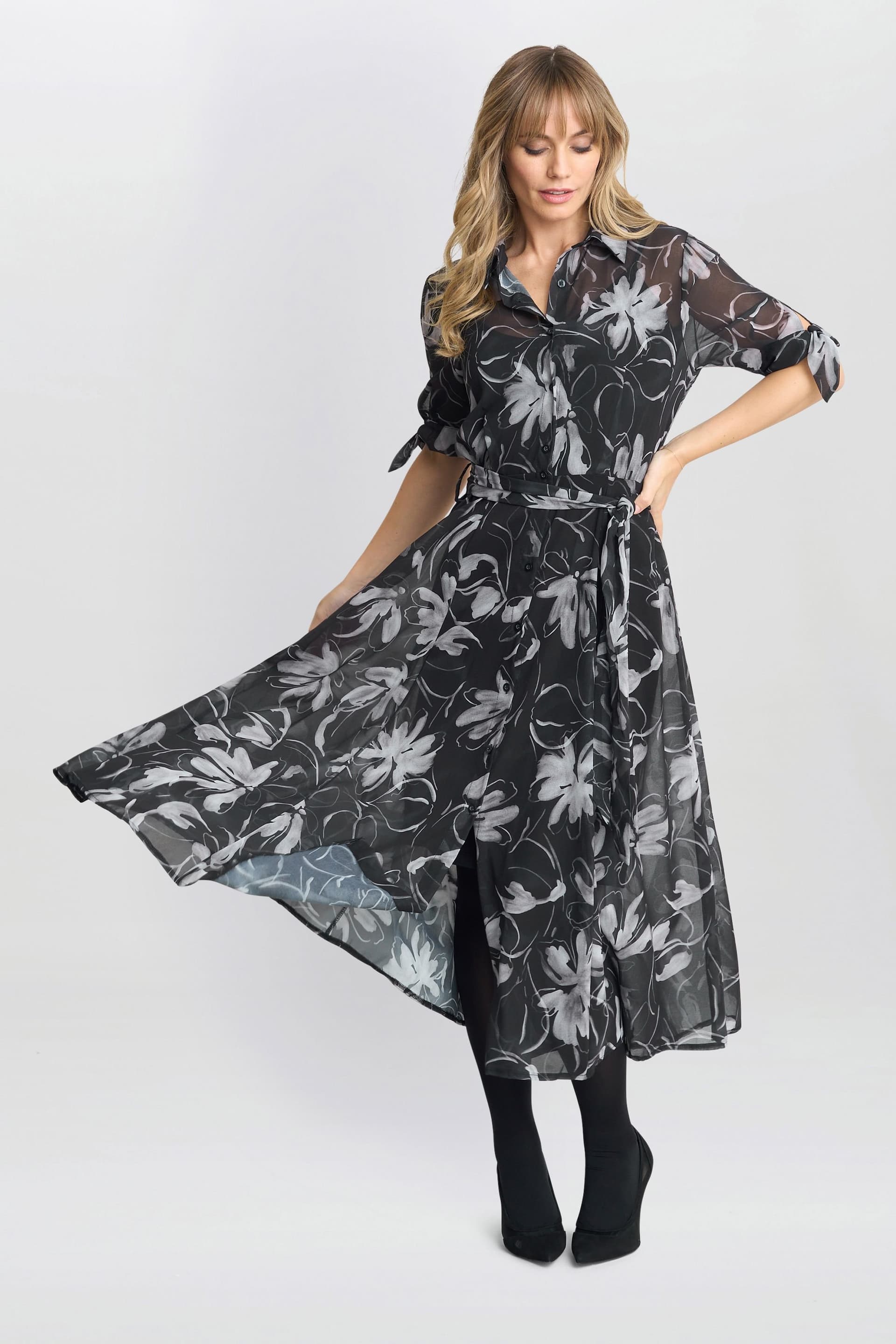 Gina Bacconi Gina Bacconi Women's Adrienne Shirt Dress in Black