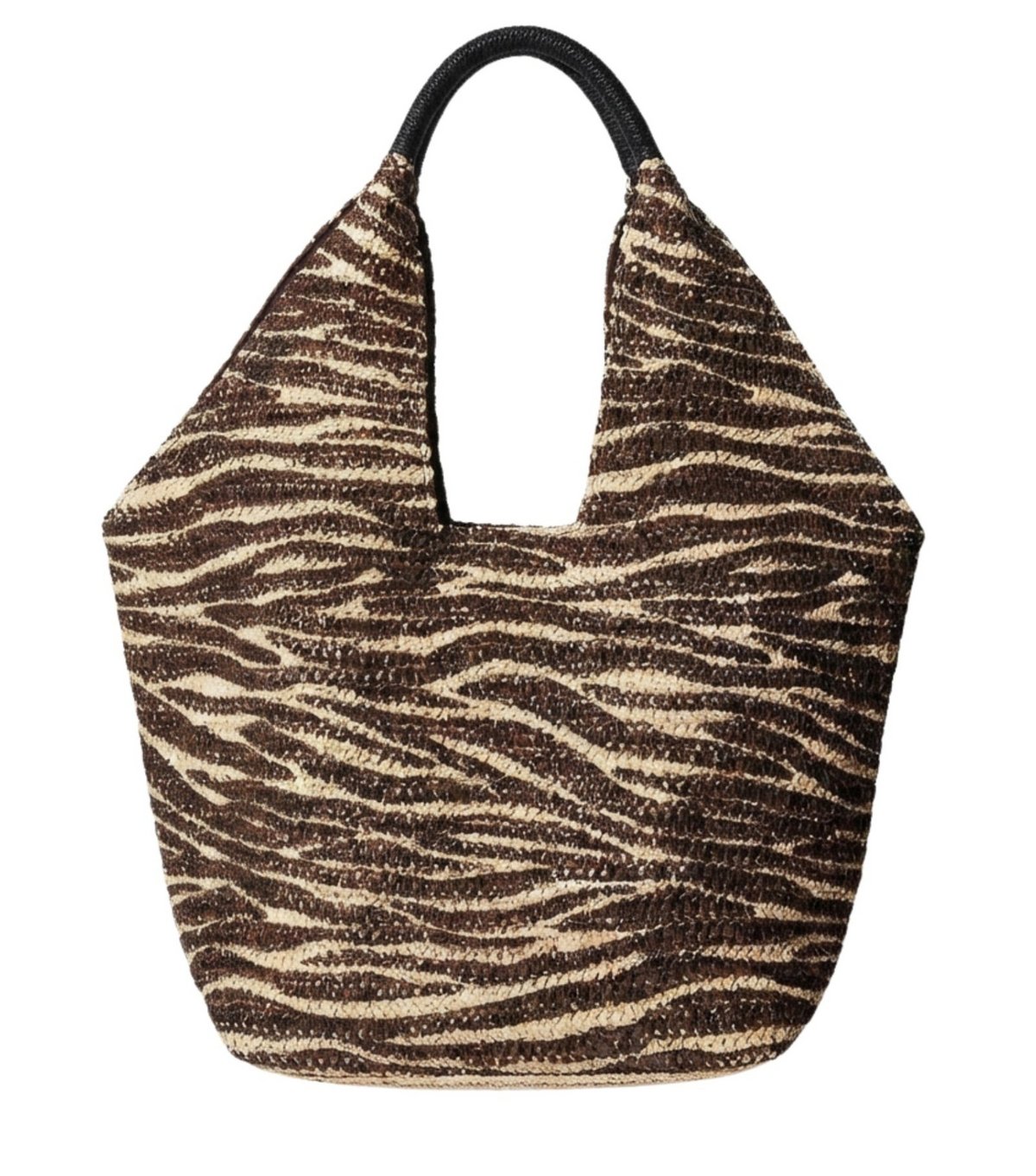 South Beach Dark Brown Straw Zebra Oversized Bag South Beach New Look - 4