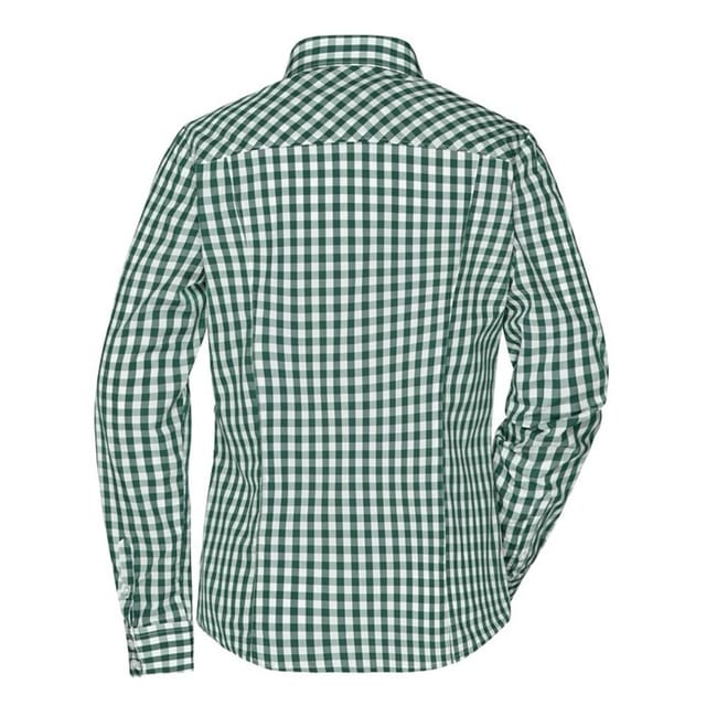 James and Nicholson James and Nicholson Women's Checked Blouse in Dark Green - 2