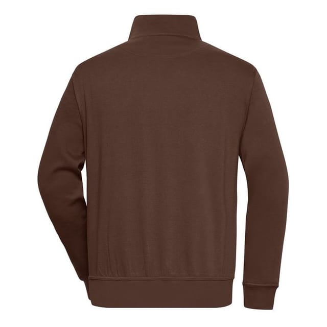 James and Nicholson James and Nicholson Men's Workwear Quarter Zip Sweatshirt in Brown - 2