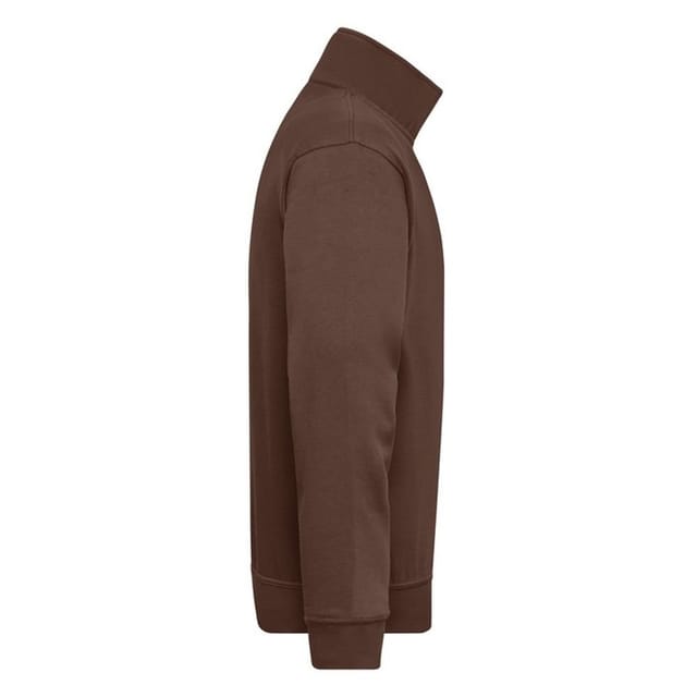 James and Nicholson James and Nicholson Men's Workwear Quarter Zip Sweatshirt in Brown - 3