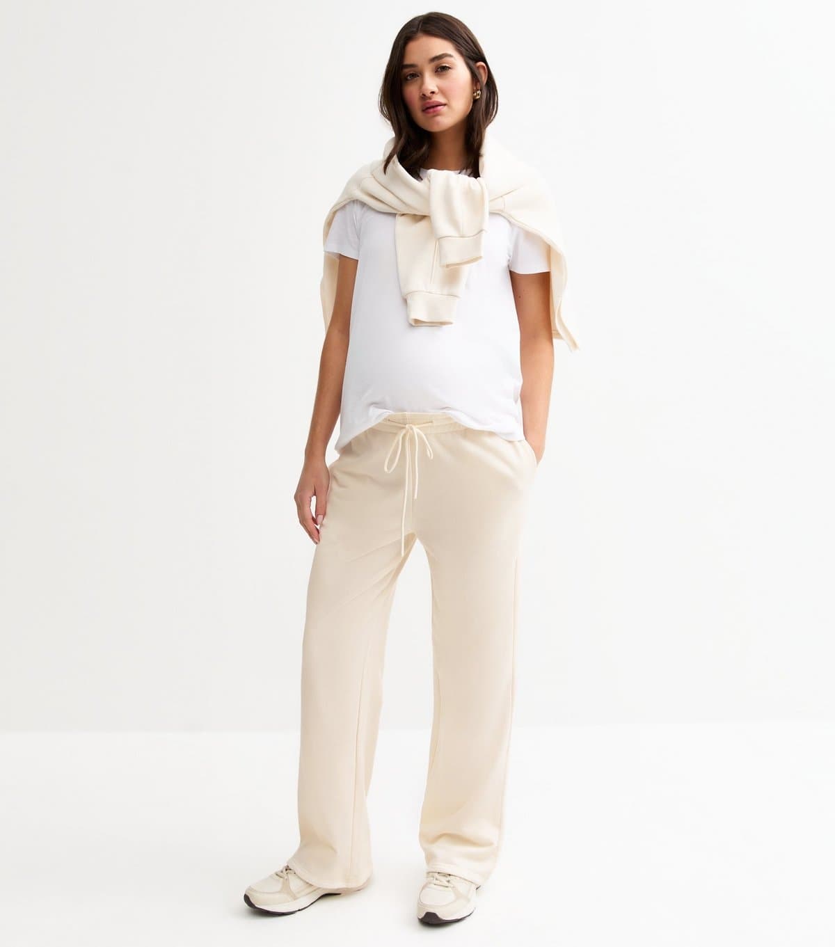 New Look New Look Cream Maternity Wide Leg Joggers
