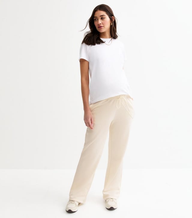 New Look Women's Maternity Cream Wide Leg Joggers New Look - 3