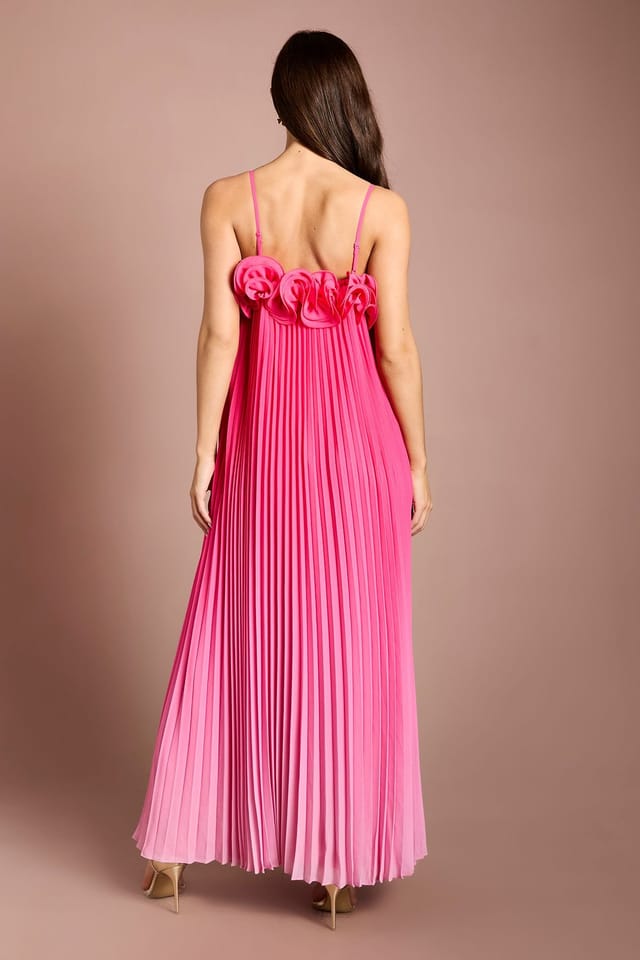 Coast Coast Women's Ruffle Detail Ombre Printed Georgette Maxi Dress in Pink - 3
