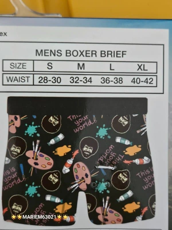 Bob Ross Bob Ross Joy of Painting Men's Boxer Briefs Size XL     #TMB33