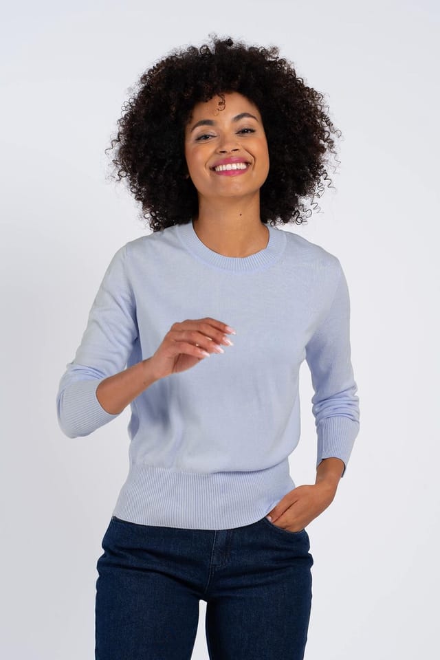 Kettlewell Kettlewell Women's Cora Cotton Sweater in Pale Blue - 3