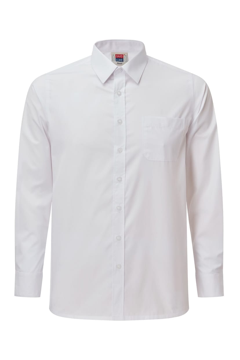 David Luke David Luke Men's Long Sleeve School Shirts 2 pack in White - 1
