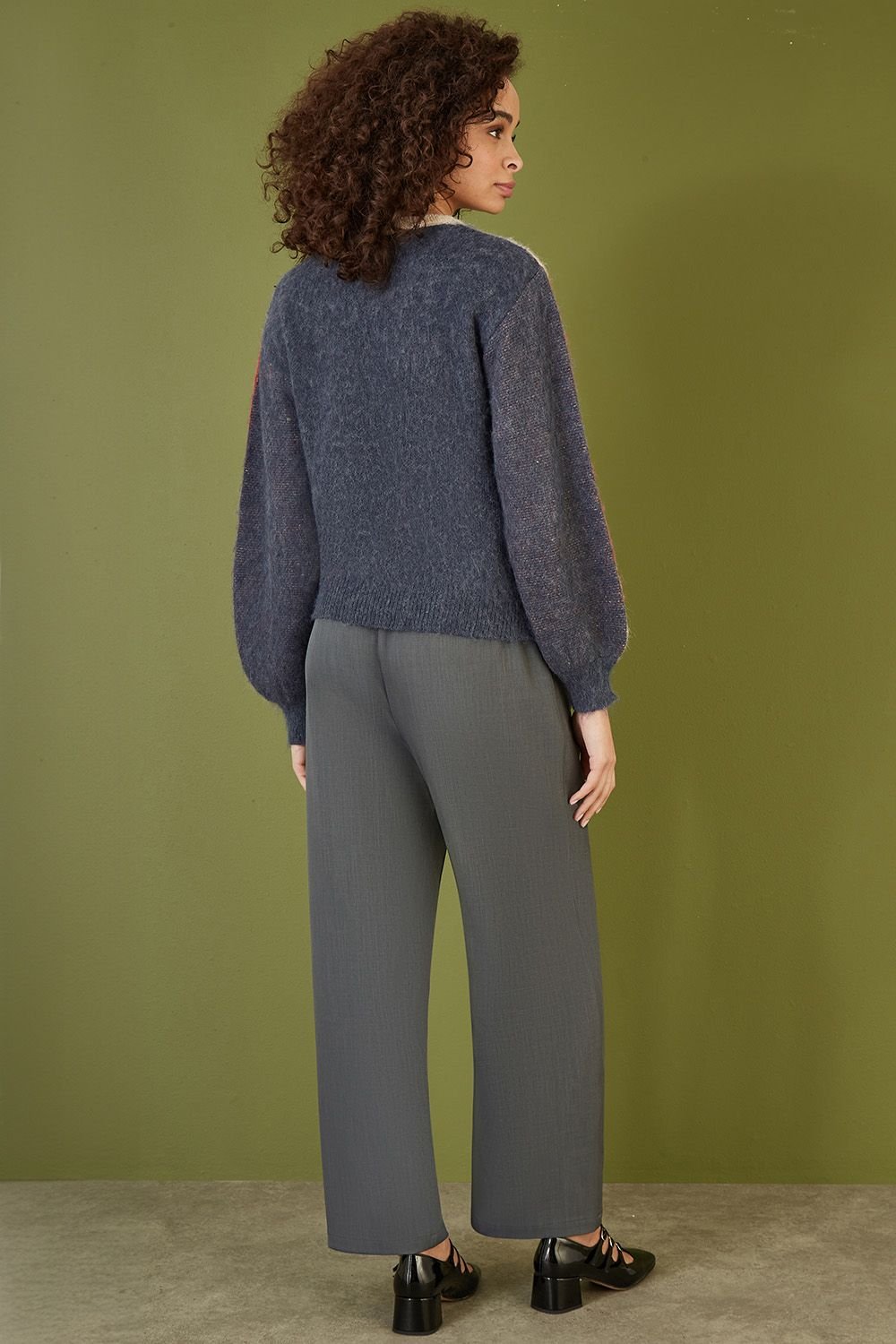 Yumi Yumi Women's Cream Butterfly Sequin Knitted Jumper in Brown - 4