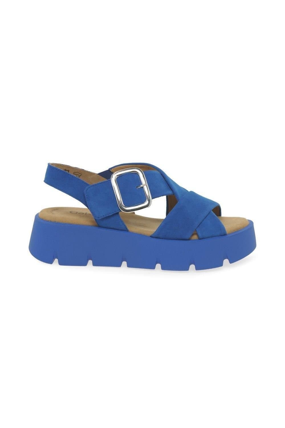 Gabor Gabor Blue Suede Wedge Sandals