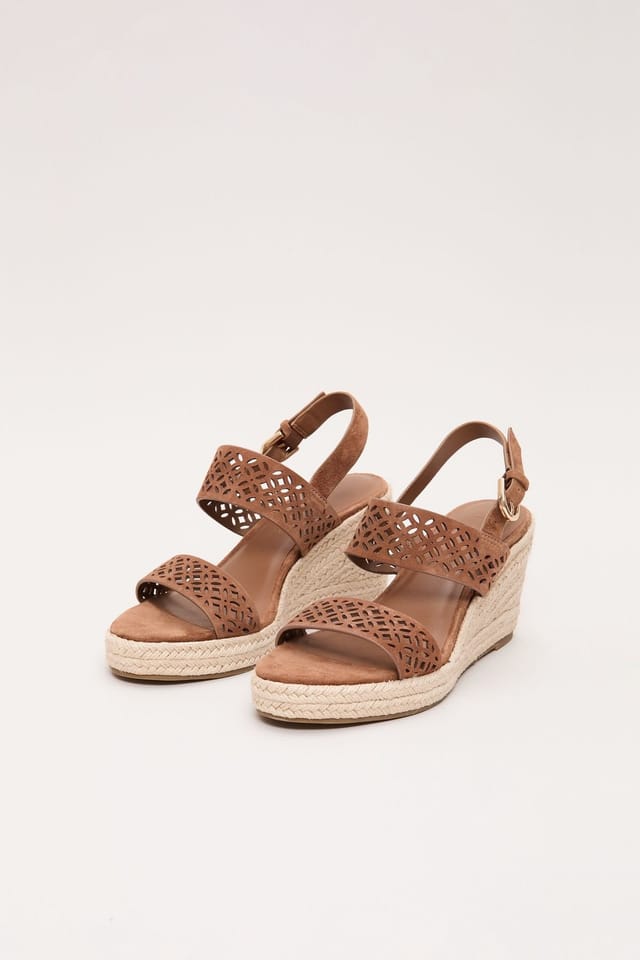 Phase Eight Phase Eight Women's Suede Ankle Strap Espadrille Wedges in Camel - 2