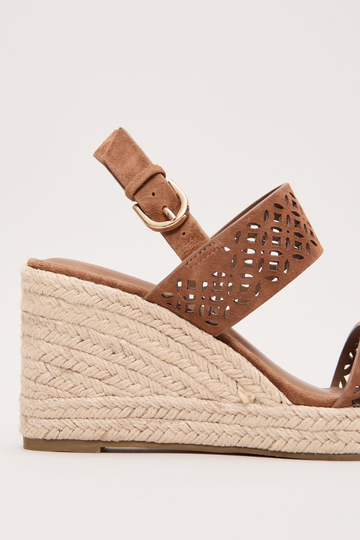Phase Eight Phase Eight Women's Suede Ankle Strap Espadrille Wedges in Camel - 4