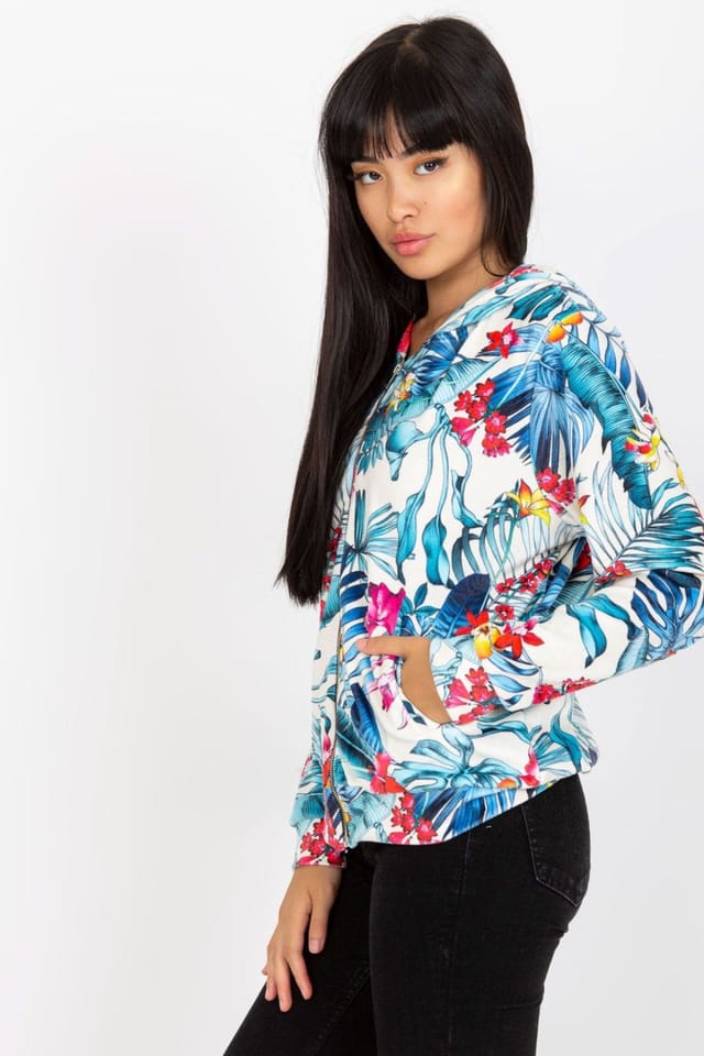 Love Lace Love Lace Women's Long Sleeve Zip Front Hoodie Sweatshirt in Blue - 2