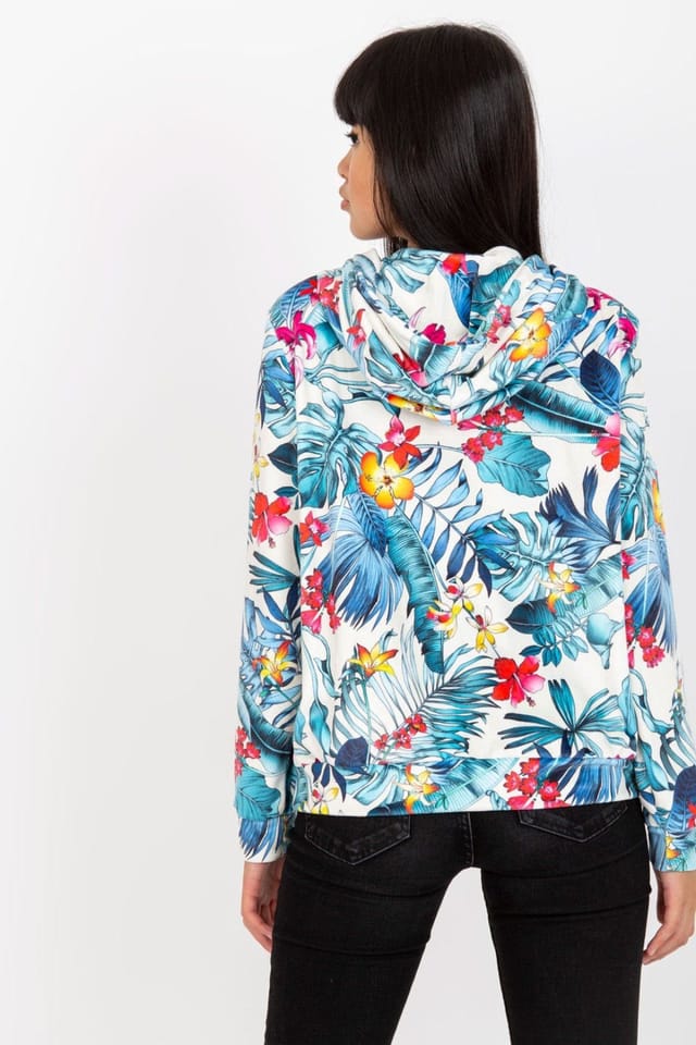Love Lace Love Lace Women's Long Sleeve Zip Front Hoodie Sweatshirt in Blue - 3