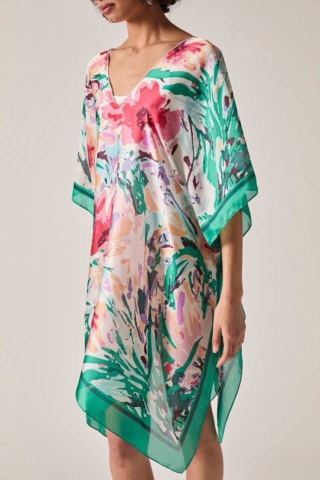 James Lakeland James Lakeland Women's Green Floral Mosaic Kaftan - 3