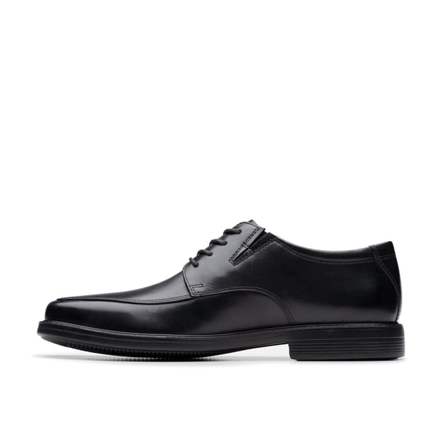 Clarks Clarks Men's Cosgrove Apron Black Leather Derby Shoes, Lace Up - 2
