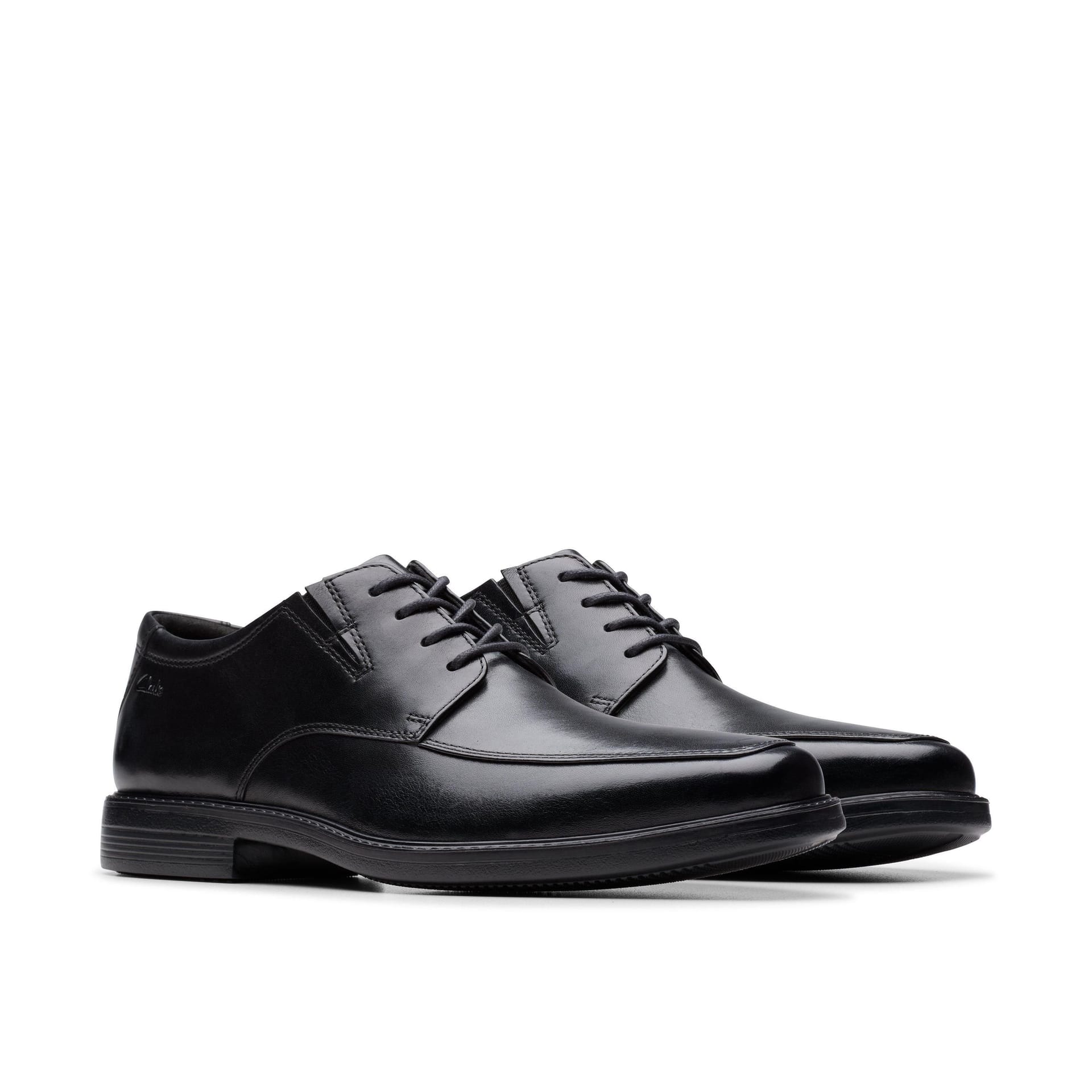Clarks Clarks Men's Cosgrove Apron Black Leather Derby Shoes, Lace Up - 4