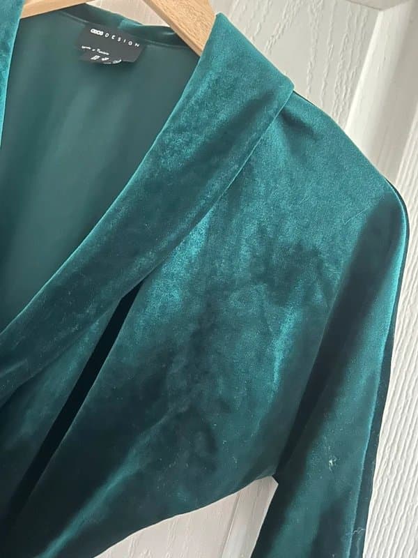 ASOS ASOS design green velvet type mini dress size 10