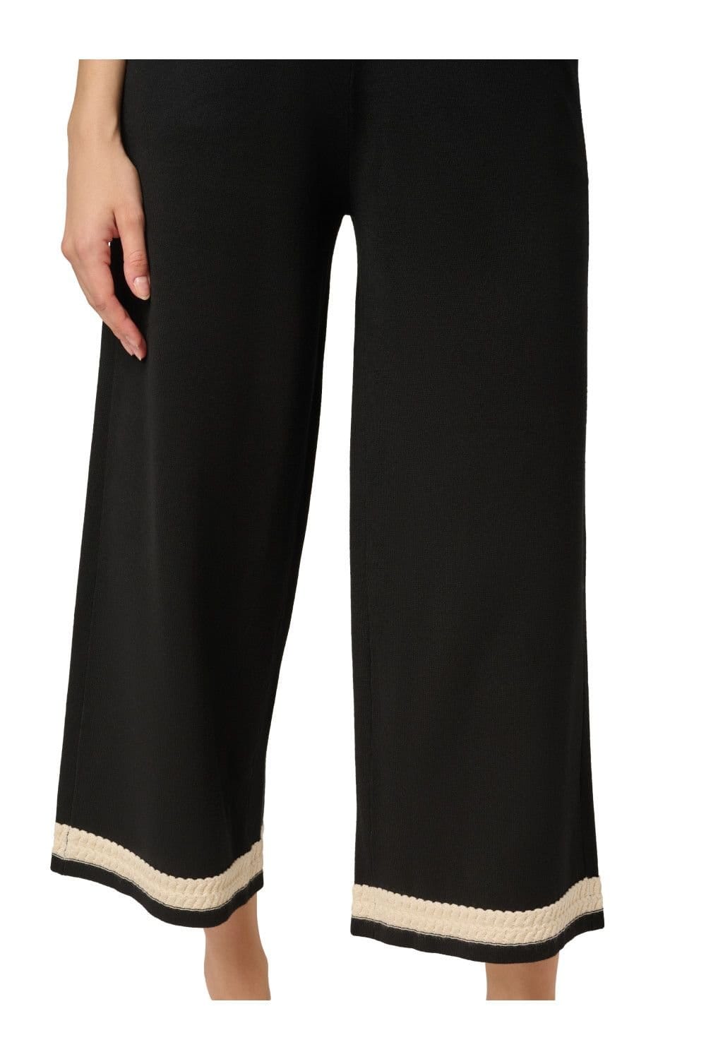Adrianna Papell Adrianna Papell Women's Braided Trim Sweater Trousers in Black - 4