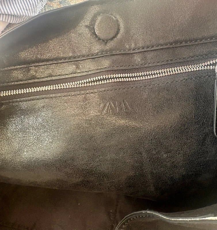 Zara Zara Black Faux Leather Shoulder Bag | Slouchy Minimal Bag