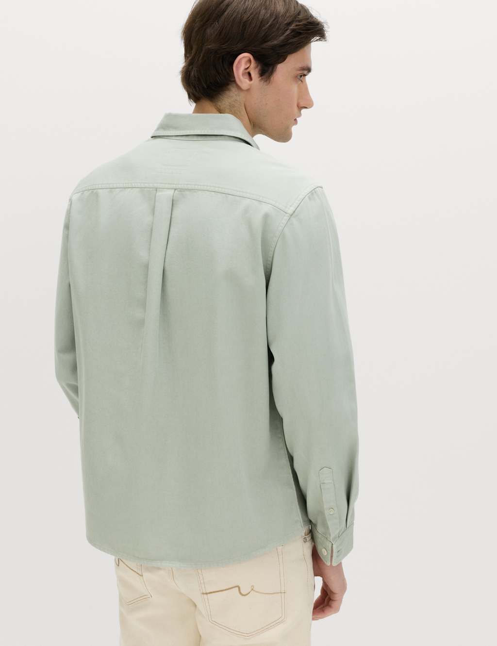 Marks & Spencer M&S Pure Cotton Garment Dye Oxford Shirt Pistachio - 2