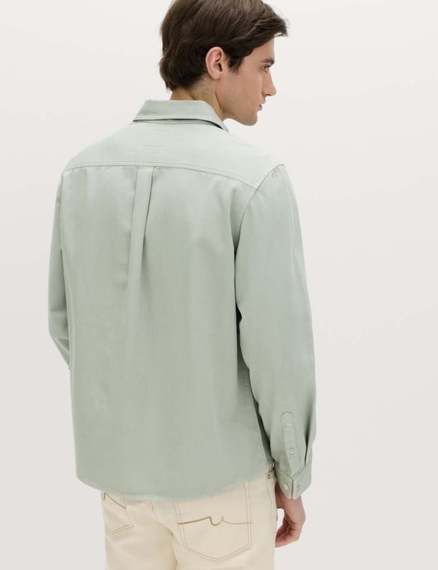 Marks & Spencer M&S Pure Cotton Garment Dye Oxford Shirt Pistachio - 2
