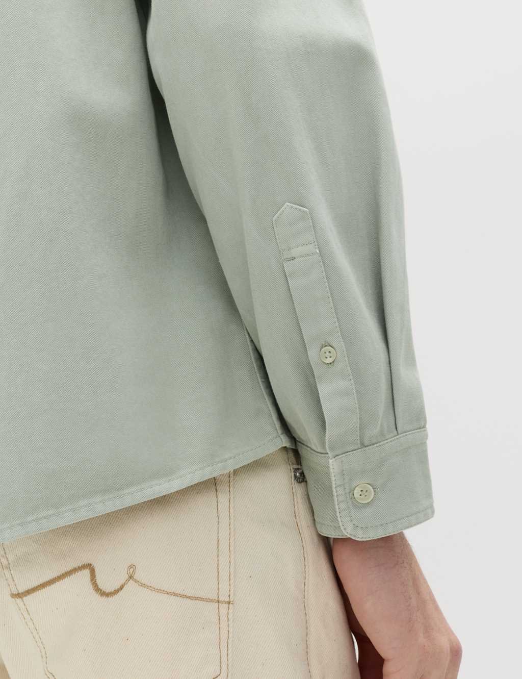 Marks & Spencer M&S Pure Cotton Garment Dye Oxford Shirt Pistachio - 3