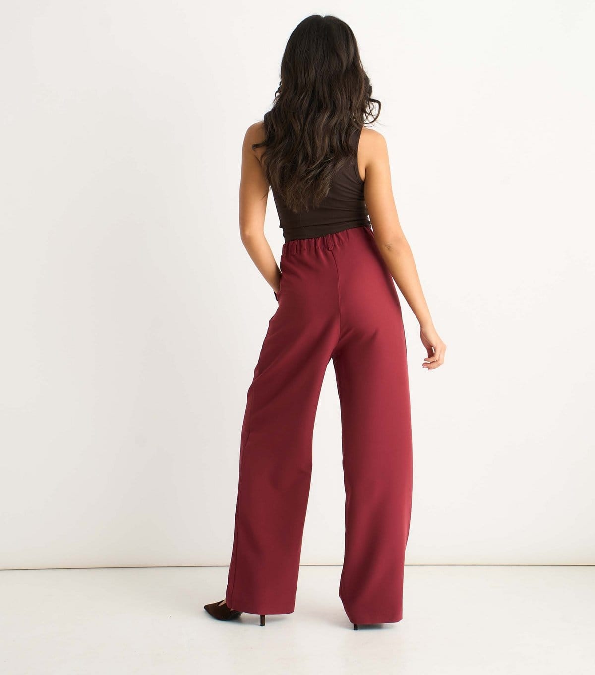 Gini London Women's Rust Wide Leg Tailored Trousers Gini London New Look - 4