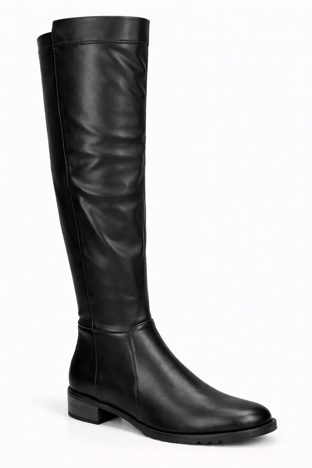 Spot On Spot On Women's Over The Knee Flat Boots with Smooth Finish in Black - 1