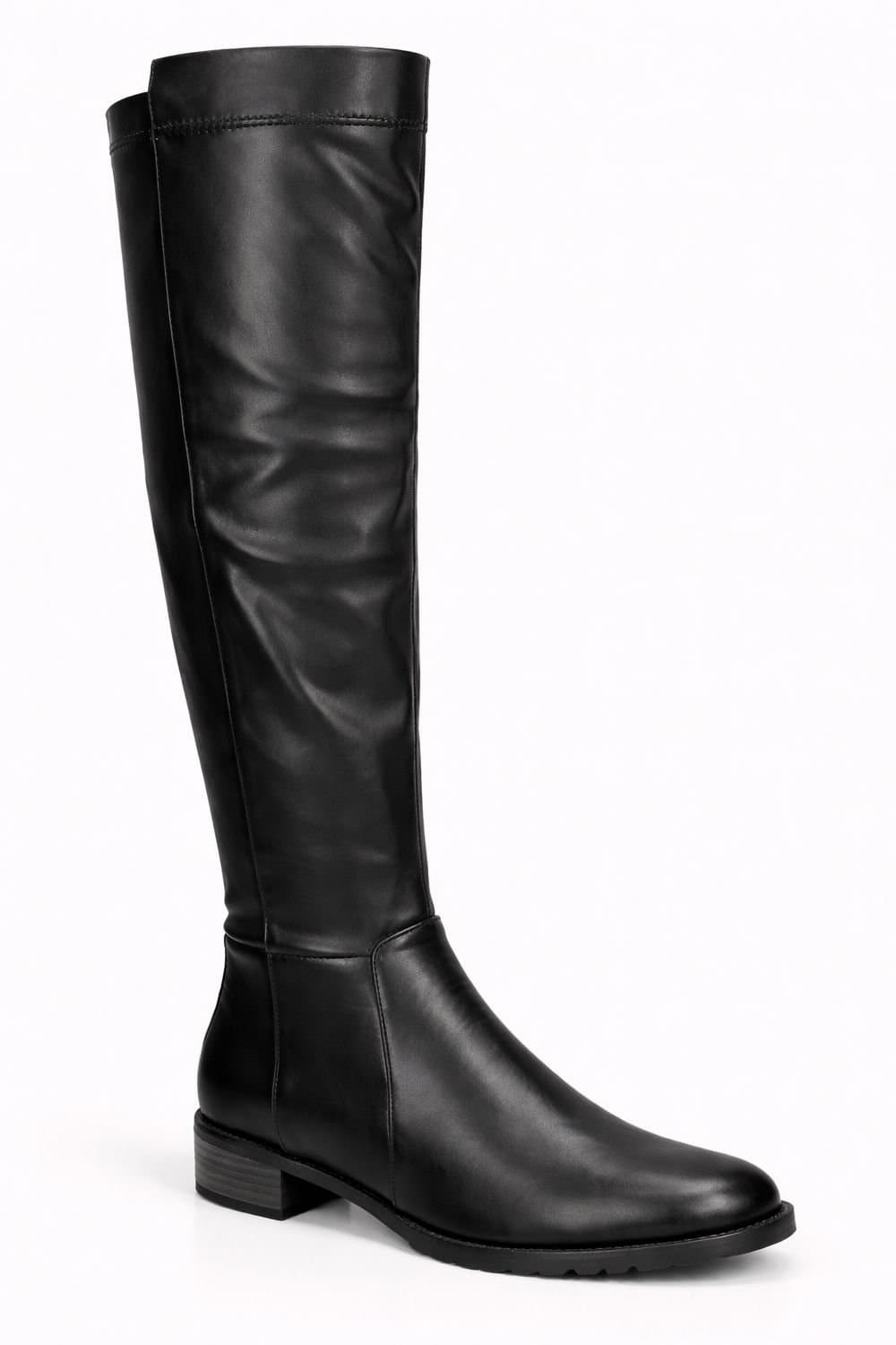 Spot On Spot On Black Leather Over-the-Knee Boots
