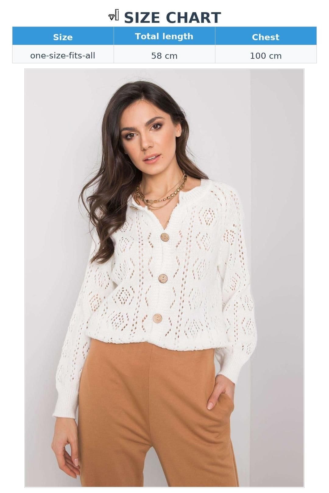 Love Lace Love Lace Women's Long Sleeve Unzipped Cardigan in White - 4