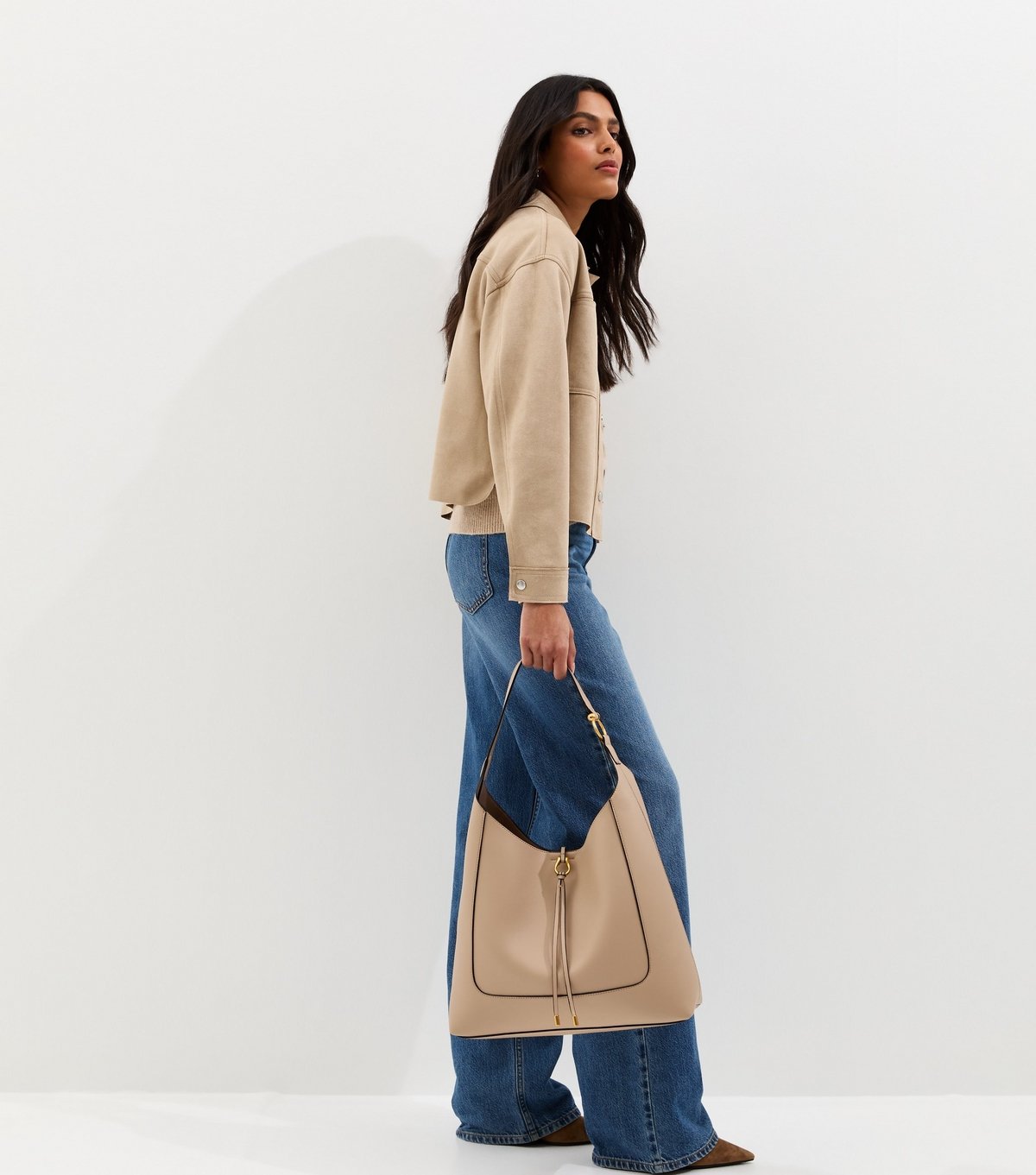 New Look Women's Stone Faux Suede Boxy Shacket New Look - 3