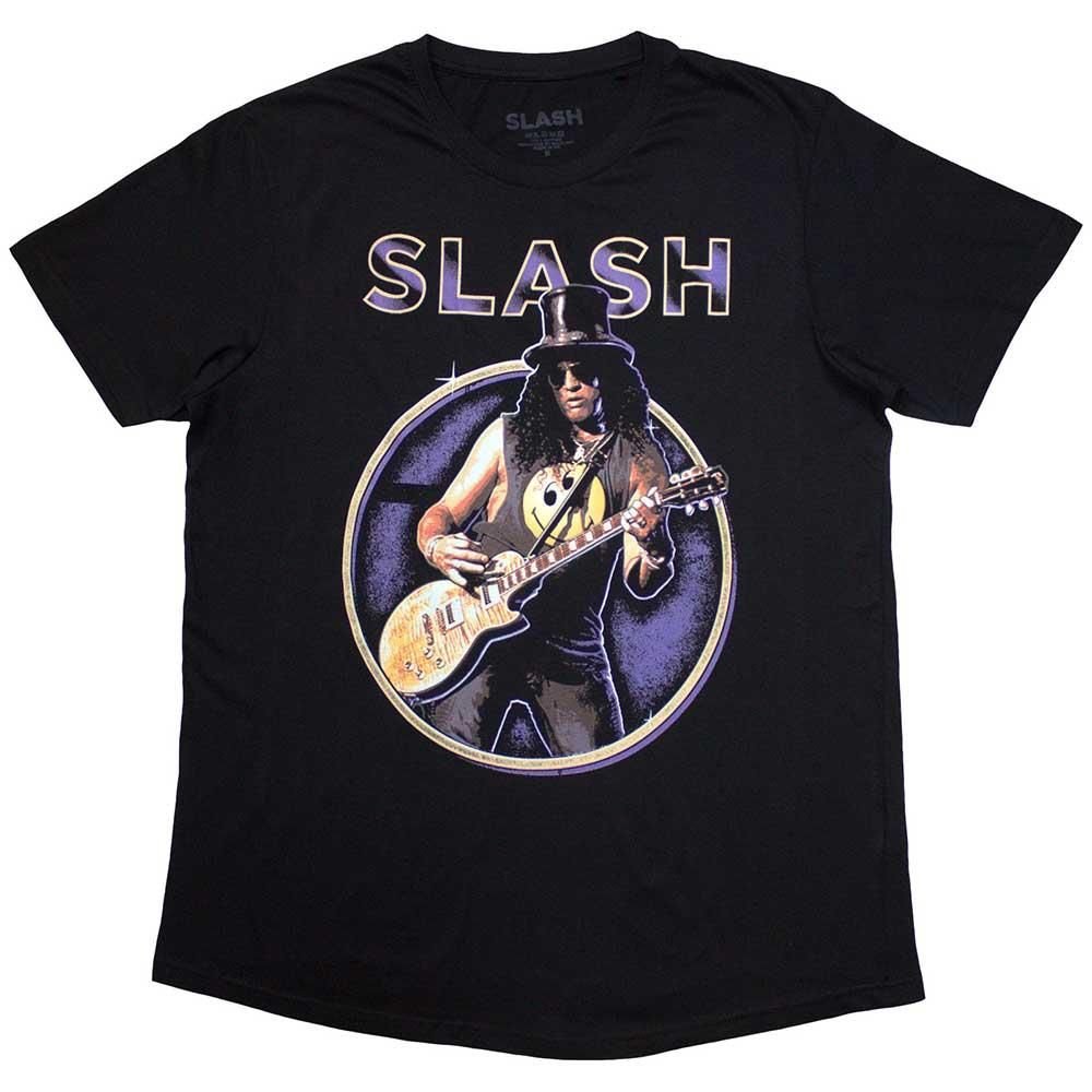 Slash Slash Men's Purple Circle T-Shirt in Black - 1