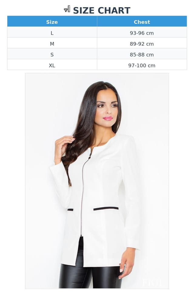 Love Lace Love Lace Women's Long Knit Zip Front Fitted Jacket in White - 2