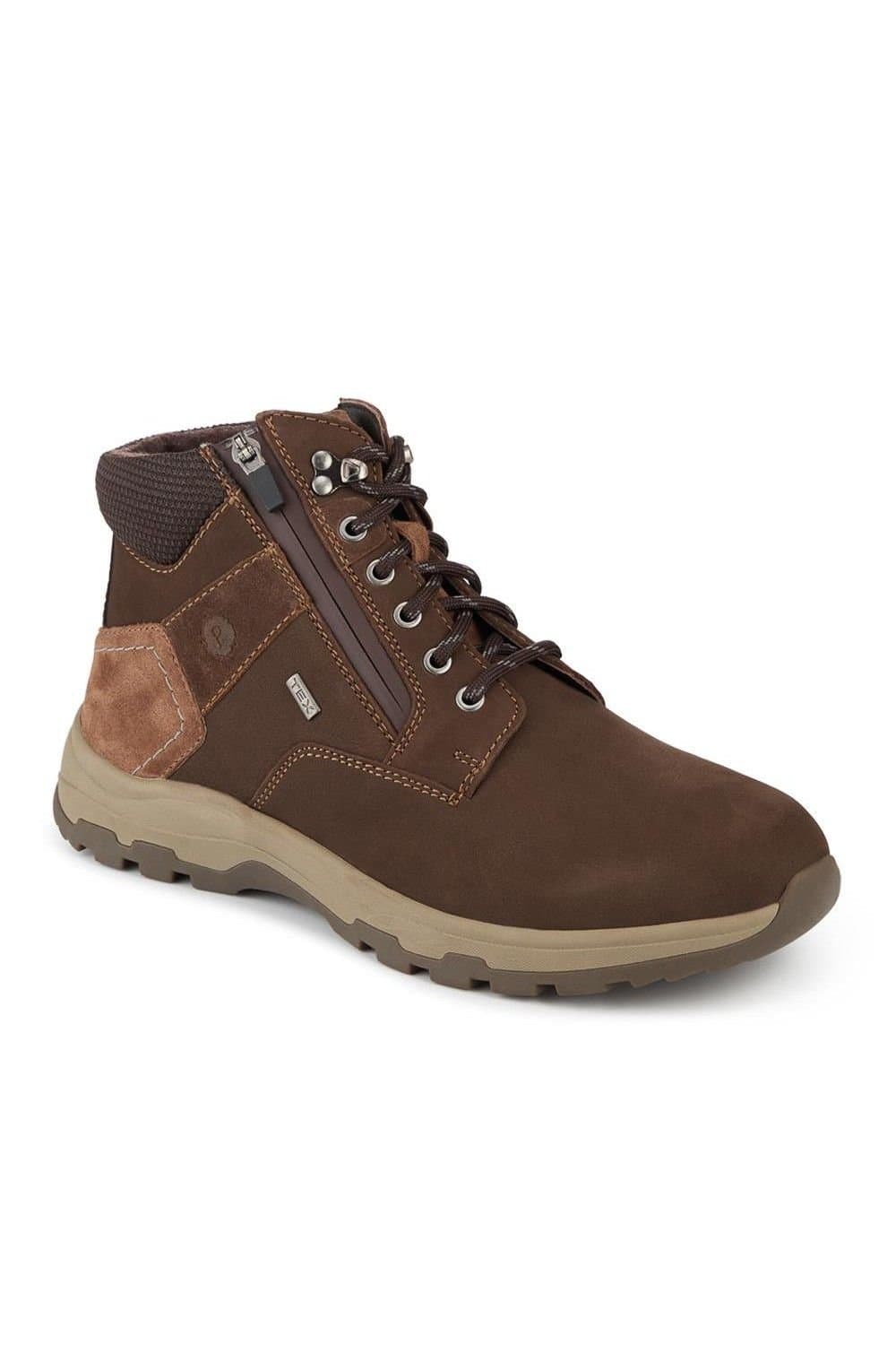 Easyfit Easyfit Men's Extra Wide Zip & Lace Walking Boots in Brown