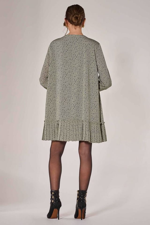 Jolie Moi Jolie Moi Women's Long Sleeve Shirt Dress in Khaki - 2