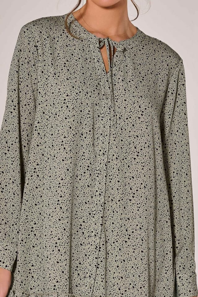 Jolie Moi Jolie Moi Women's Long Sleeve Shirt Dress in Khaki - 3