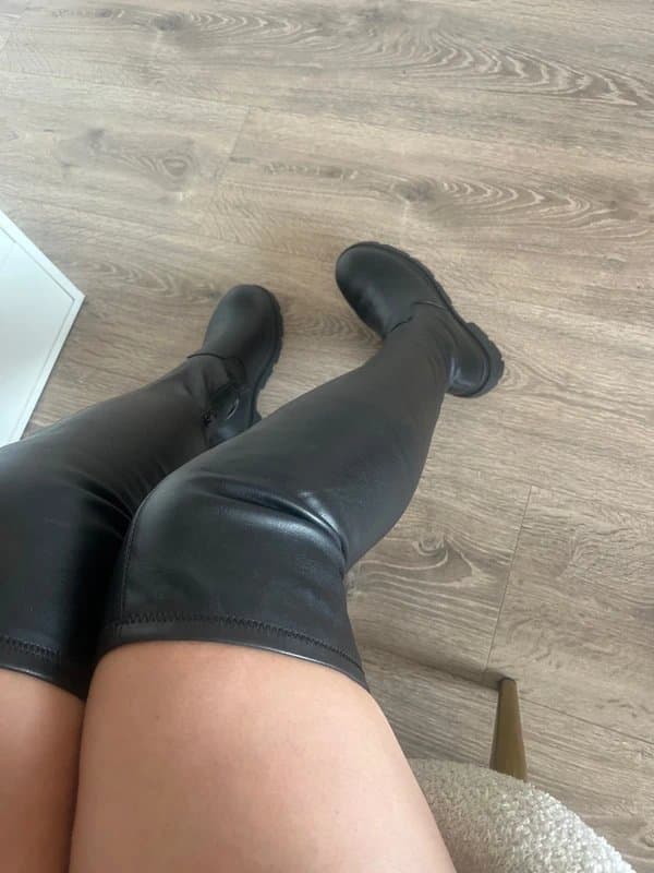 ASOS ASOS Faux leather thigh high boots