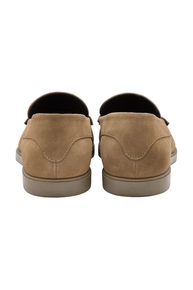 Frank Wright Frank Wright Men's Suede 'Horn' Penny Loafers in Taupe - 3