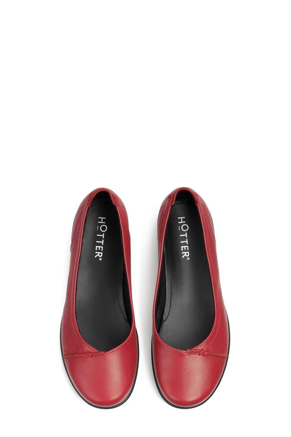 Hotter Hotter Women's Wide Fit 'Robyn II' Ballet Pumps in Red - 3