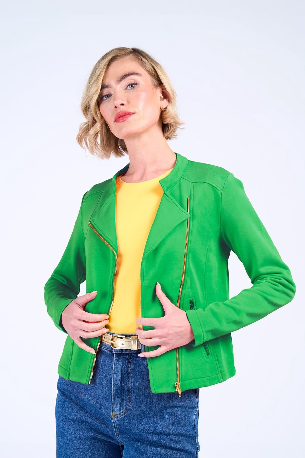 Kettlewell Kettlewell Women's Cropped Biker Jacket in Green