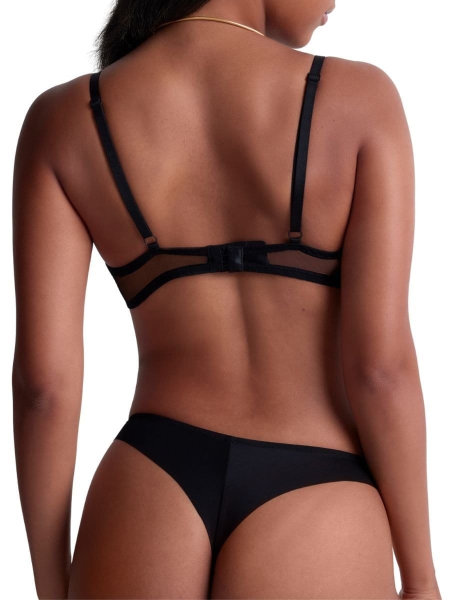 Aubade Aubade Women's Sheer Emotion Triangle Plunge Bra in Black - 4