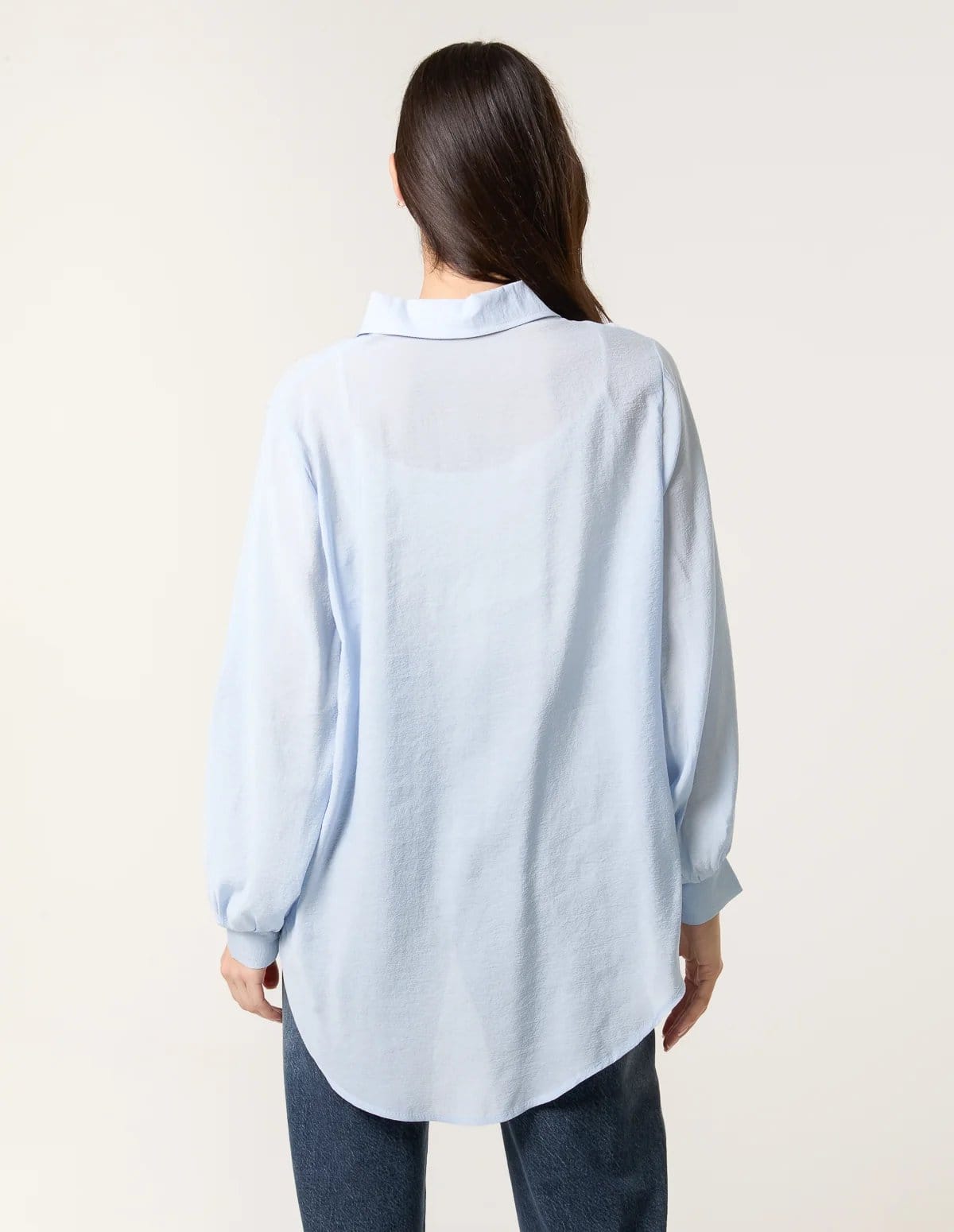 Blue Vanilla Diamante Detailed Classic Shirt - 4