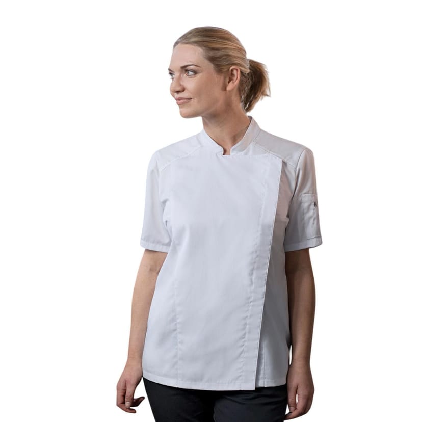 Karlowsky Karlowsky Women's Modern-Look Short-Sleeved Chef Jacket in White - 1