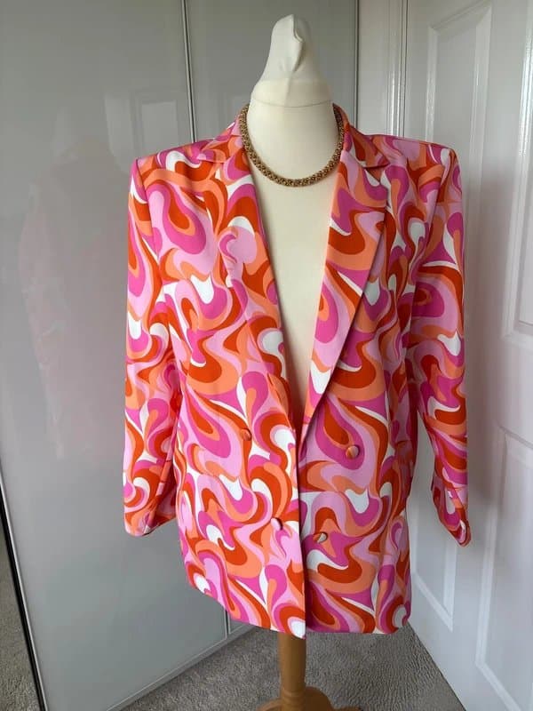 ASOS Design ASOS Orange/pink/white beautiful summery blazer Size 16